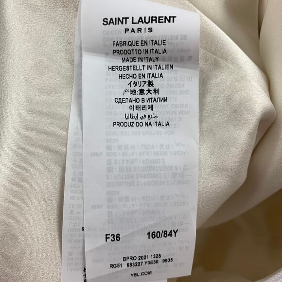 SAINT LAURENT Size 4 White Viscose Strapless Cutout Cocktail Dress - Picture 5 of 6